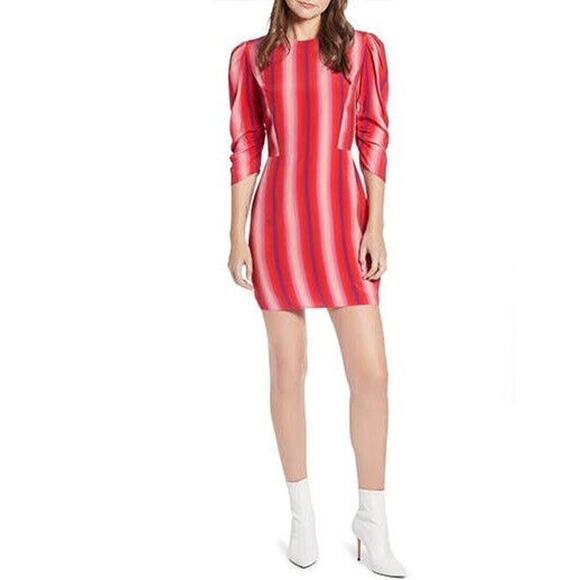 Something Navy Womens Dress Striped Red Pink Mini Blogger Favorite Size‎ Small - Picture 3 of 8